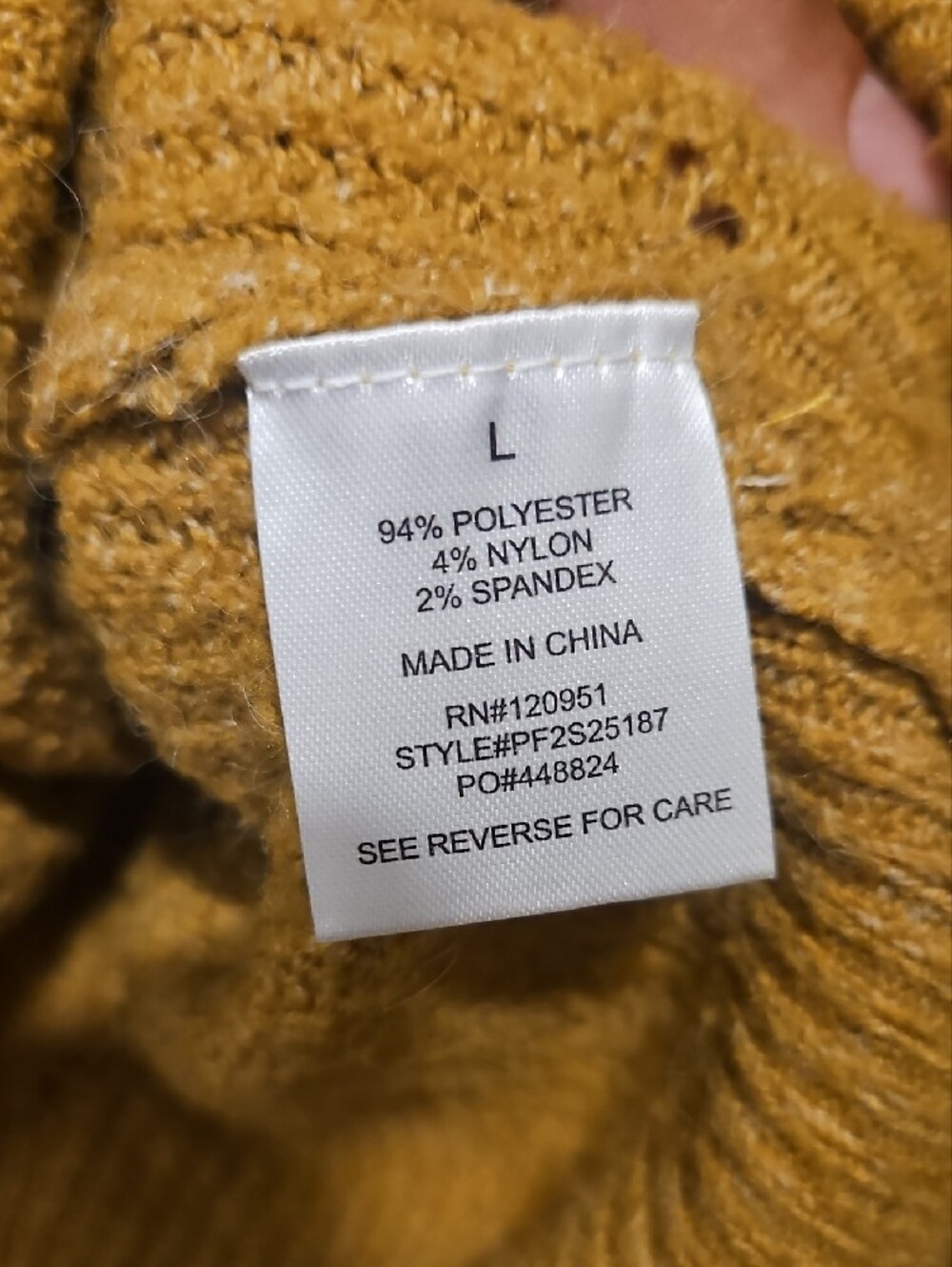 Pink Rose Mustard V-Neck Sweater with Crisscross Back - Picture 5 of 5